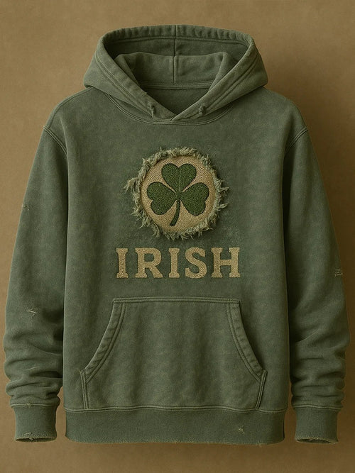 Men's St. Patrick's Day Retro Art Print Crew Neck Top