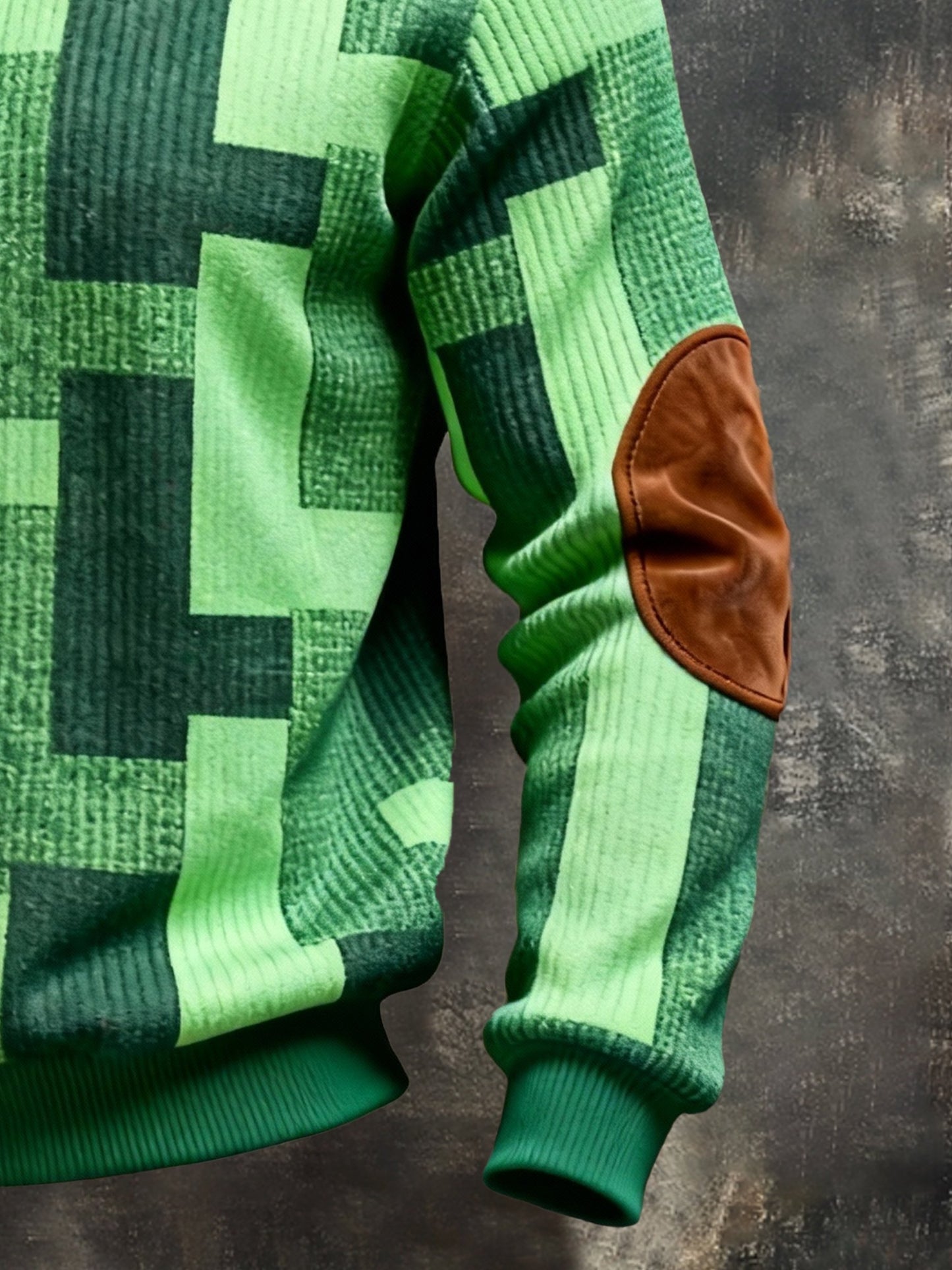 Men's Vintage Color-Block Printed Zip-Up Hoodie