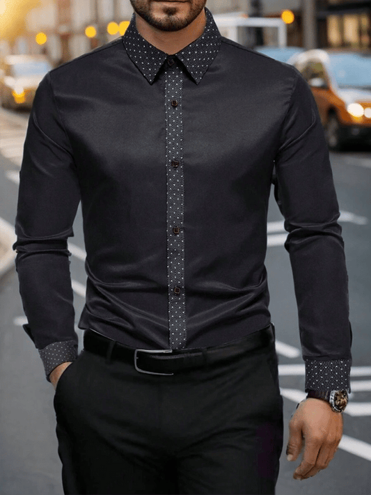 Men's Business Casual Long Sleeve Shirt