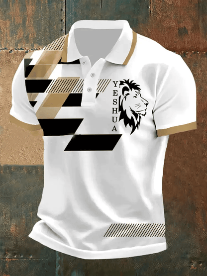 Men's Retro Faith Casual Printed Polo Shirt