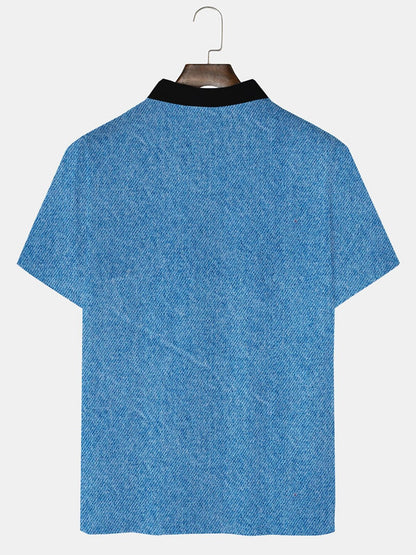 Coconut Tree Contrast Men's Golf Polo Shirt