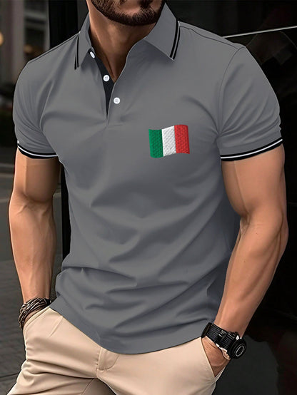 Men's "Italy" printed polo shirt