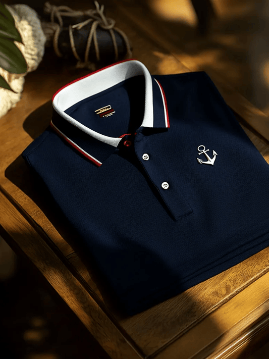 Men's Vintage Business Long Sleeve Polo Shirt