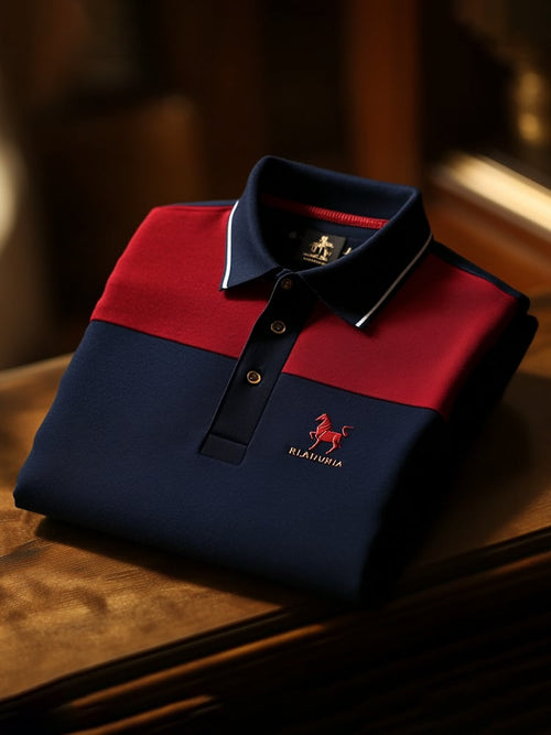Men's Classic Business Check Button Short Sleeve Polo Shirt