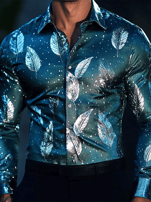 Men's Satin Luxe Long Sleeve Button Down Shirt