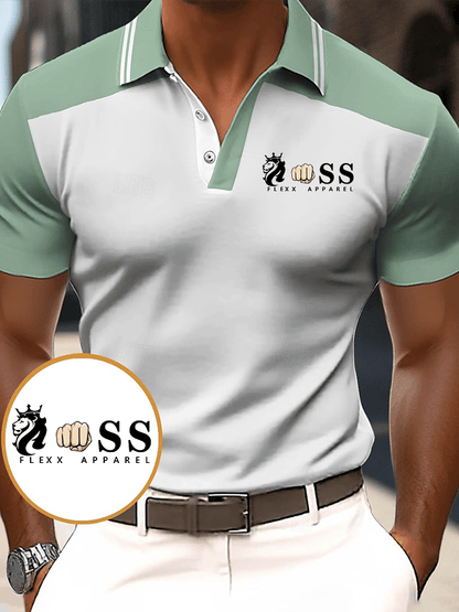 Men's Stylish Letter Print Casual Polo Shirt