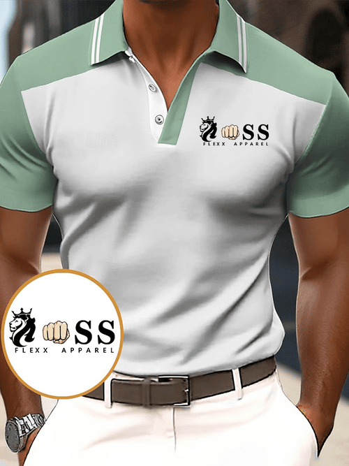Men's Stylish Letter Print Casual Polo Shirt