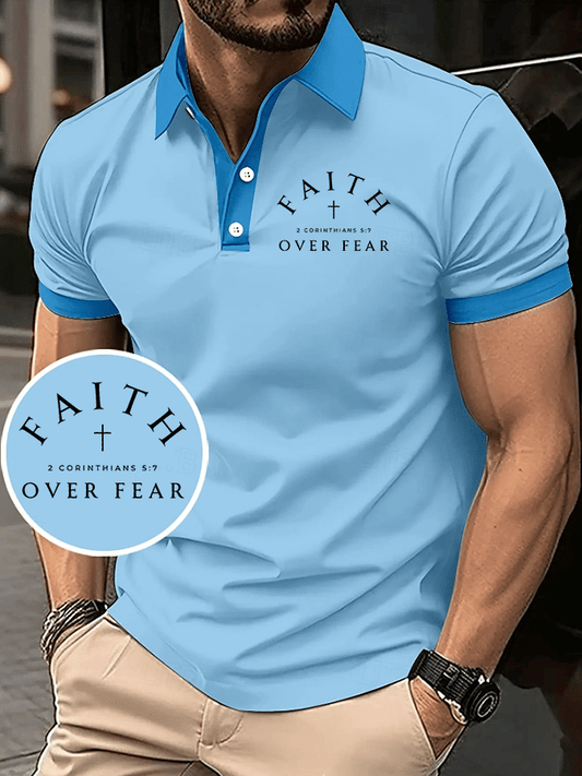 Men's Faith Printed Casual Polo Shirt
