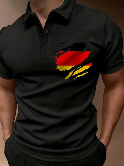Men'S German Flag Design Polo Shirt