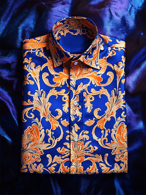 Men's Satin Luxe Long Sleeve Button Down Shirt
