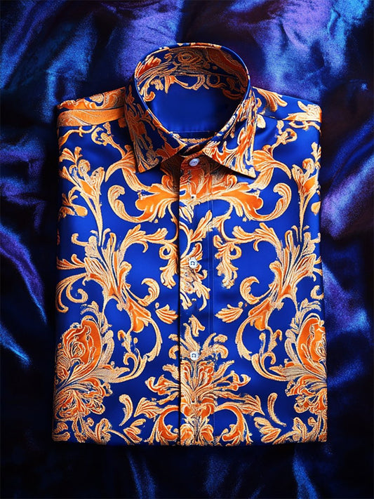 Men's Satin Luxe Long Sleeve Button Down Shirt