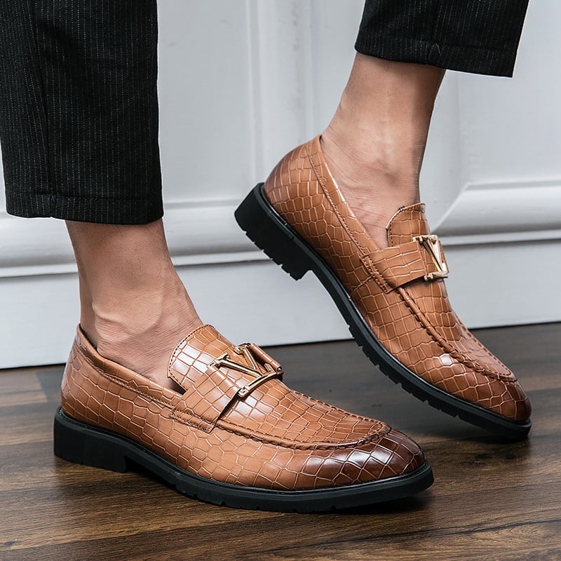 European And American Fashion Pattern Design Business Casual Leather Shoes