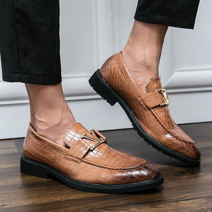European And American Fashion Pattern Design Business Casual Leather Shoes