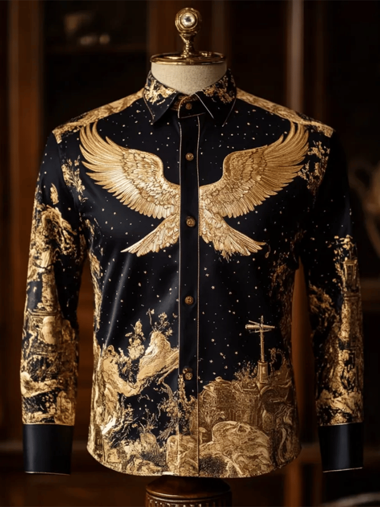 Men's Satin Luxe Long Sleeve Button Down Shirt