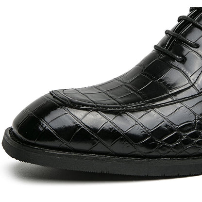 Business Lace Up Oxford Shoes Men'S Formal Square Toe Leather Shoes