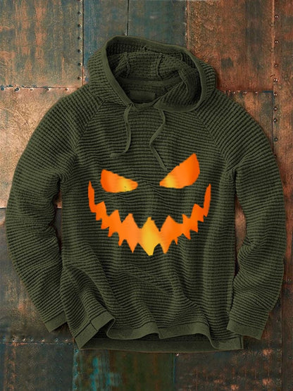 Men's Halloween Grimace Print Casual Hooded Sweatshirt