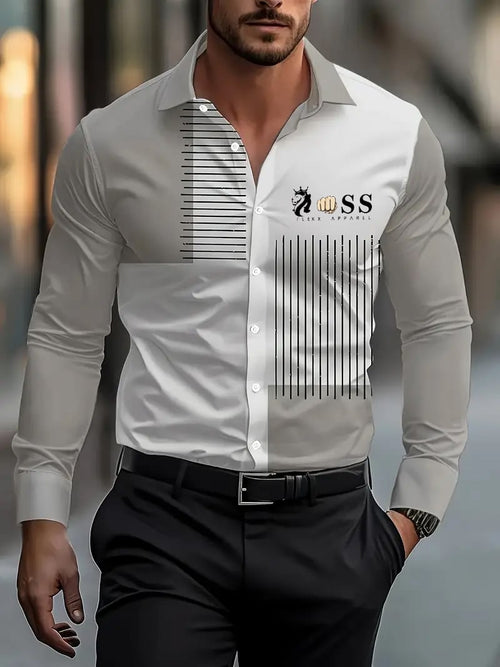 Men's Street Style Business Casual Printed Long Sleeve Shirt