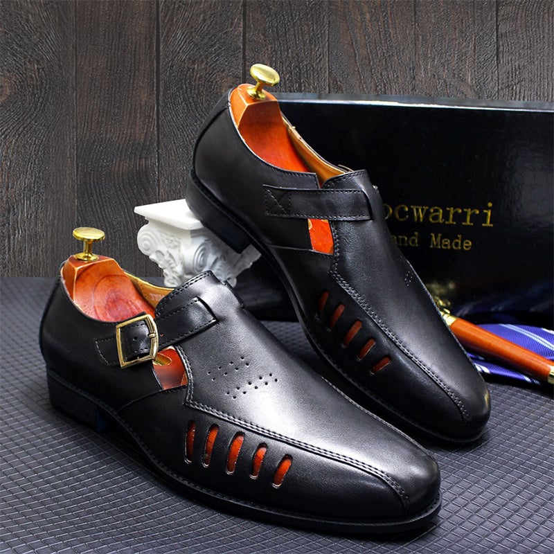 Summer Personality Hollow Large Size Casual Men'S Leather Shoes