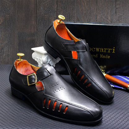 Summer Personality Hollow Large Size Casual Men'S Leather Shoes