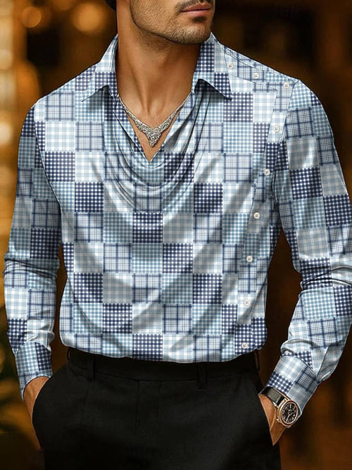 Men's Business Casual Satin Shirt