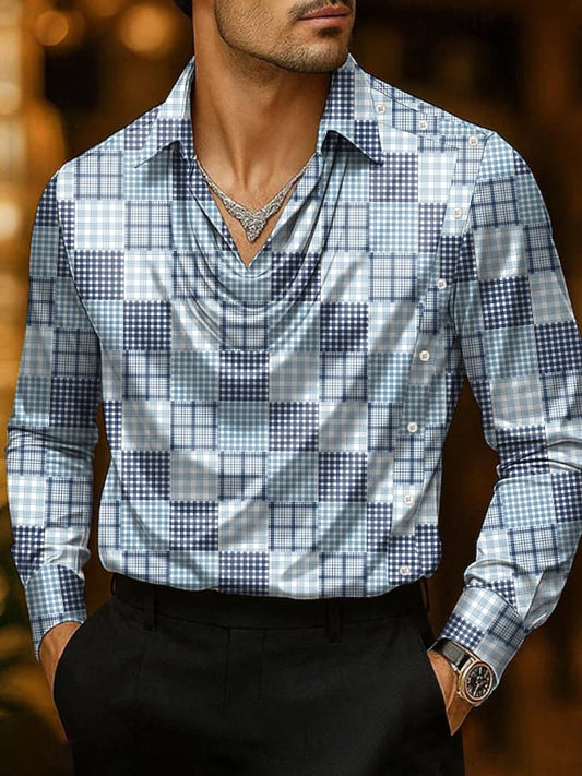 Men's Business Casual Satin Shirt