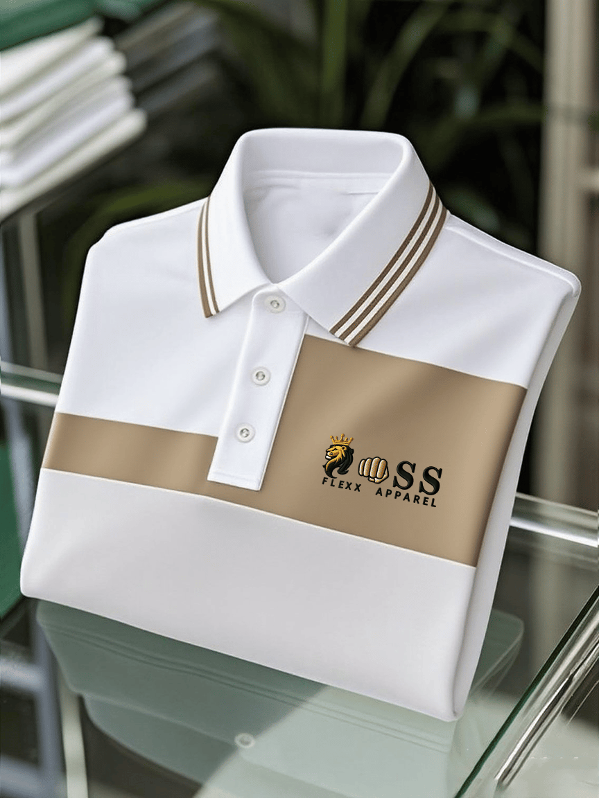 Men's Business Casual Printed Short Sleeve Polo Shirt