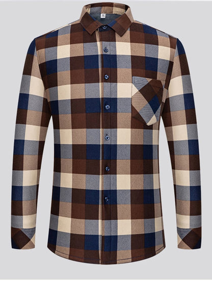 Men's Business Velvet Check Shirt