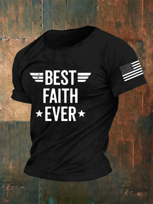 Men's Best Faith Ever Printed Casual T-Shirt