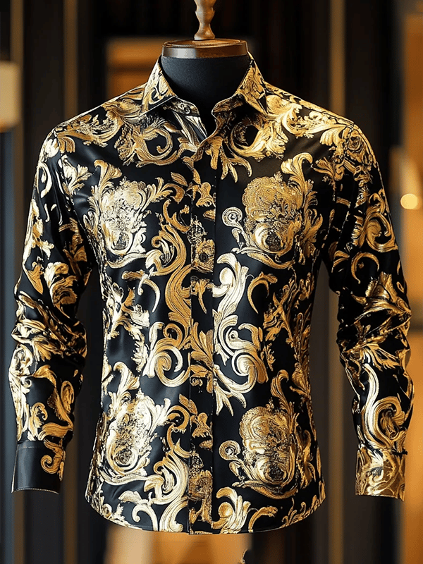 Men's Satin Luxe Long Sleeve Button Down Shirt