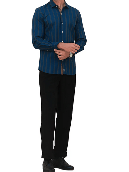 Men's Striped Business Casual Shirt