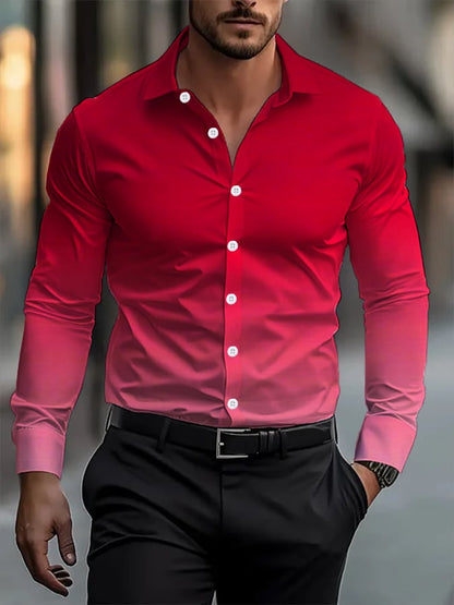 Men's Gradient Business Casual Shirt