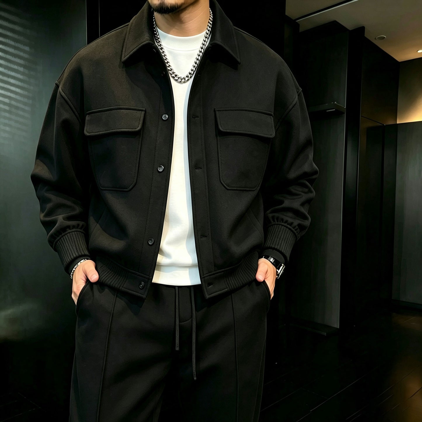 Men's Casual Cardigan and Pants Two-Piece Set