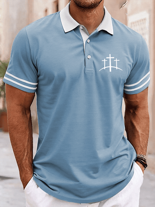 Men's Faith Printed Casual Polo Shirt