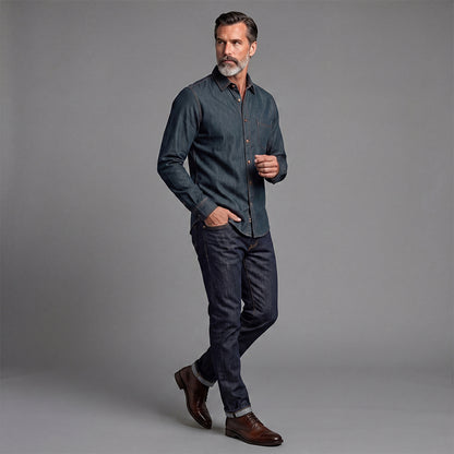 Casual Denim Shirt Jacket For Men