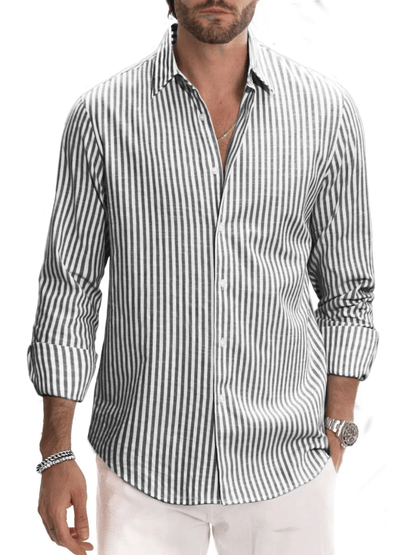 Men's Casual Striped Print Shirt