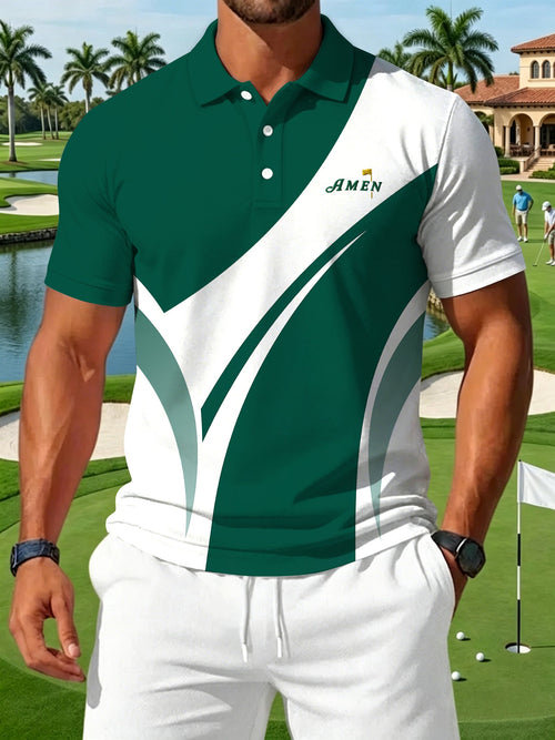Men's Golf Print Casual Polo