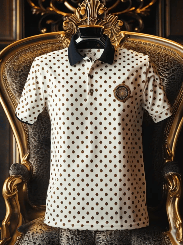 Men's Business Casual Button Short Sleeve Polo Shirt