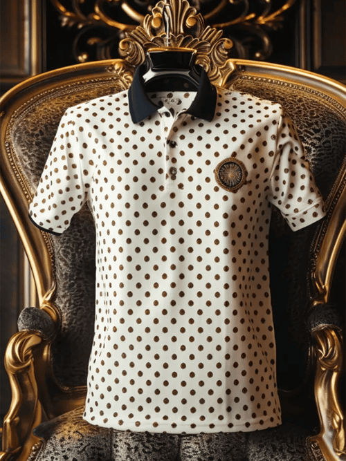 Men's Business Casual Button Short Sleeve Polo Shirt