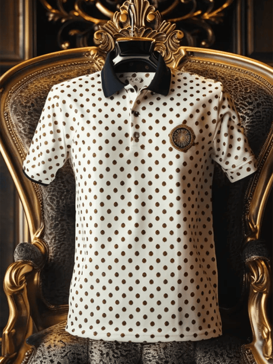 Men's Business Casual Button Short Sleeve Polo Shirt