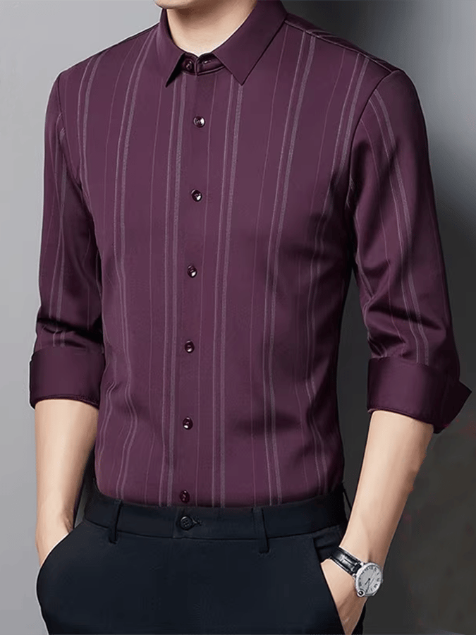 Men's Striped Business Casual Shirt