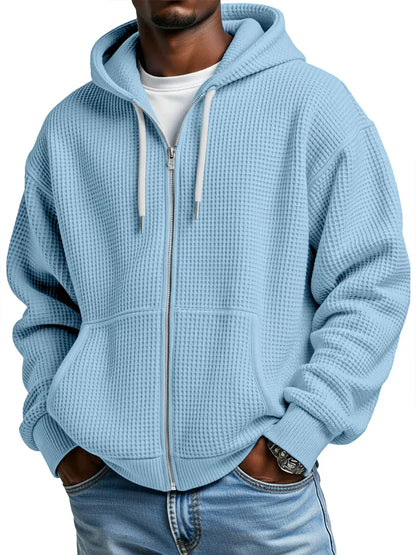 Casual Waffle Hooded Jacket