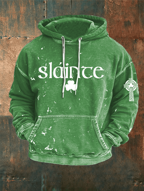 Men's St. Patrick's Day Printed Hooded Sweatshirt