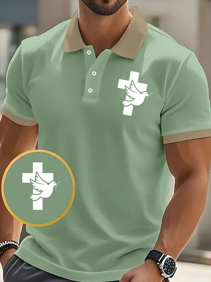 Men's Faith Printed Casual Polo Shirt