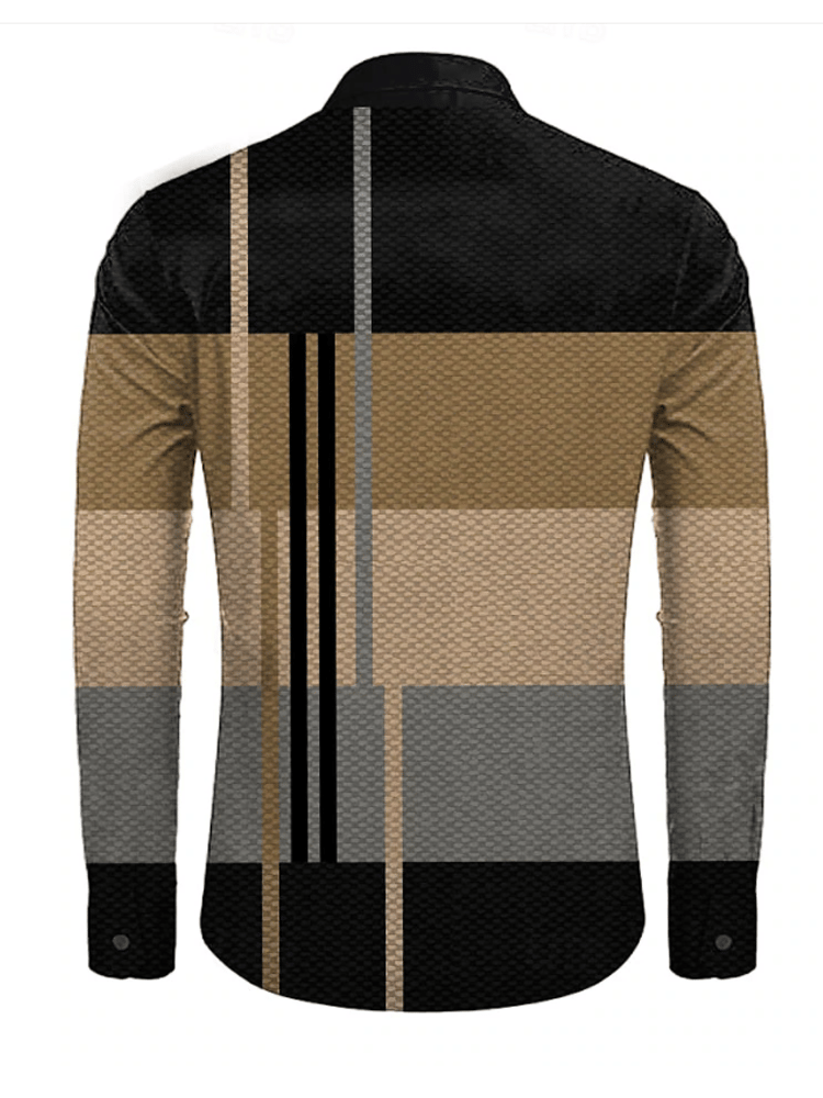 Men's Plaid Business Long Sleeve Shirt