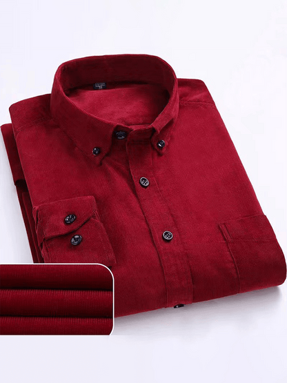 Men's  cotton corduroy long sleeve shirt
