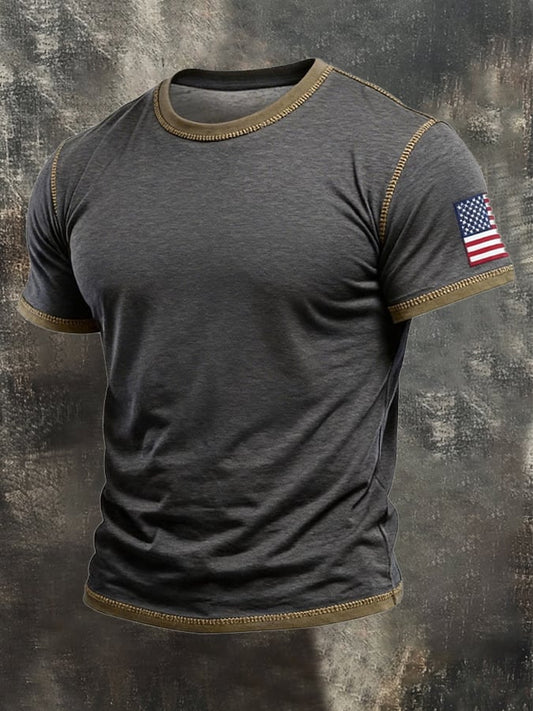 Men's Retro Color Block Patriot T-shirt