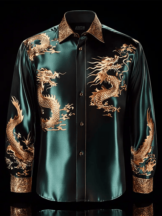 Men's Satin Luxe Long Sleeve Button Down Shirt