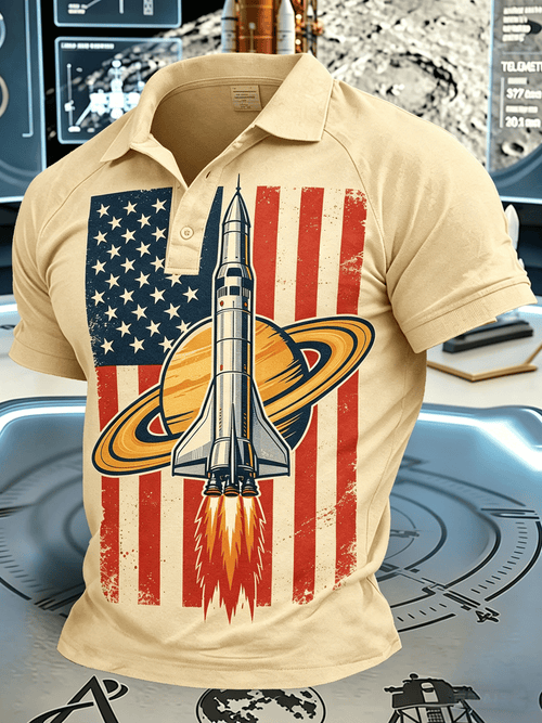 Men's Artemis II Space Theme Polo Shirt