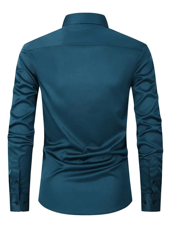 Men's Solid Color Design Business Casual Shirt