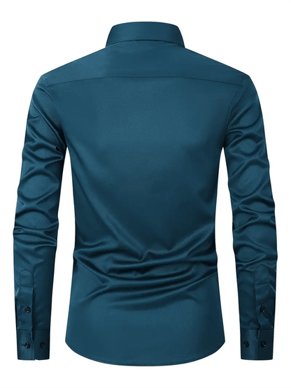 Men's Solid Color Design Business Casual Shirt